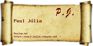 Pesl Júlia névjegykártya